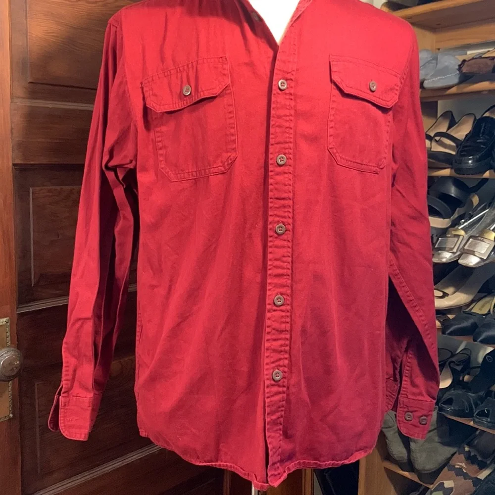 WRANGLER AUTHENTICS CRANBERRY WESTERN SHIRT - Picture 2 of 12